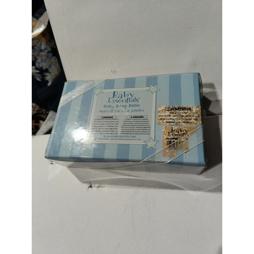 Baby Boy Baby Shower Gift Brag Book Holds (60) 4x6 Photos Blue Boy Album New